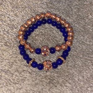 BLUE & GOLD 2 STACK BRACELET 📿